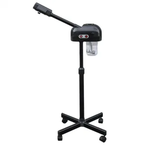 Professional Facial Steamer, 2 in 1 Standing Wheeled Steamer, Esthetician's Steamer, 360 Degree Rotating Nozzle, for Salon Beauty and Home Salons