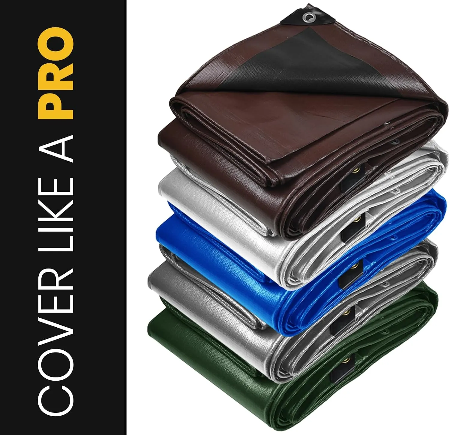 PROTARP Extra Heavy Duty 16 Mil Tarp Cover, Waterproof, UV Resistant, Rip and Tear Proof, Poly Tarpaulin with Reinforced Edges for Roof, Camping, Patio, Pool, Boat. (Maroon/Black 6′ X 8′)
