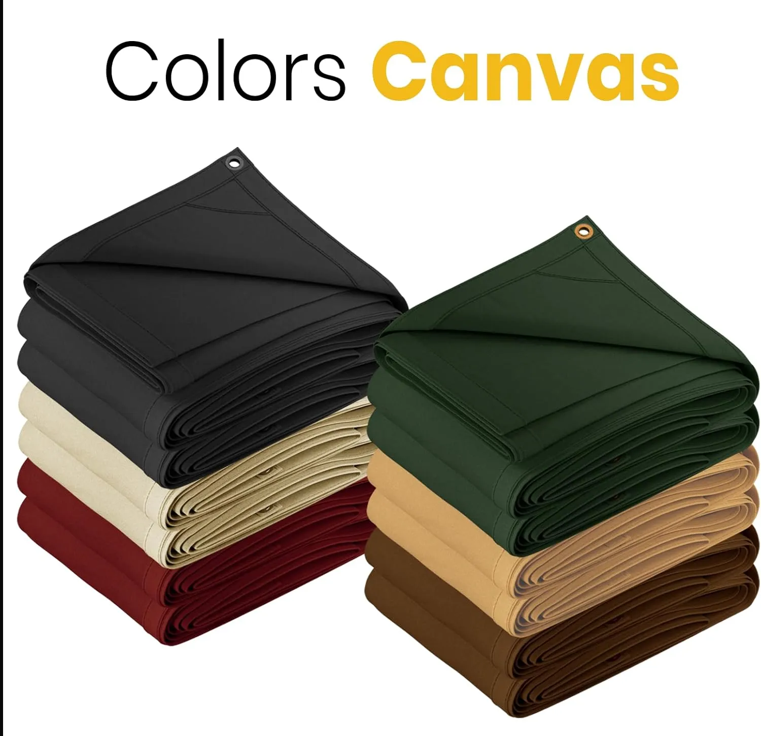 PROTARP Heavy Duty 14 OZ Water Resistant Canvas Tarp, UV Resistant Tarpaulin Cover with Rustproof Brass Grommets, Multipurpose for Canopy, Roof, Camping, Woodpile (Brown 5'X7')