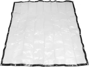 PVC Outdoor Clear Tarp, PVC Plastic Outdoor Clear Panel Curtain, Tear Proof Transparent PVC Tarp Curtain with Grommets for Porch, Gazebo, Pergola, Backyard