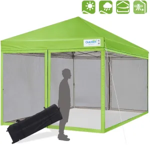 Quictent 8' x 8' Pop Up Canopy With Mesh Netting-Green