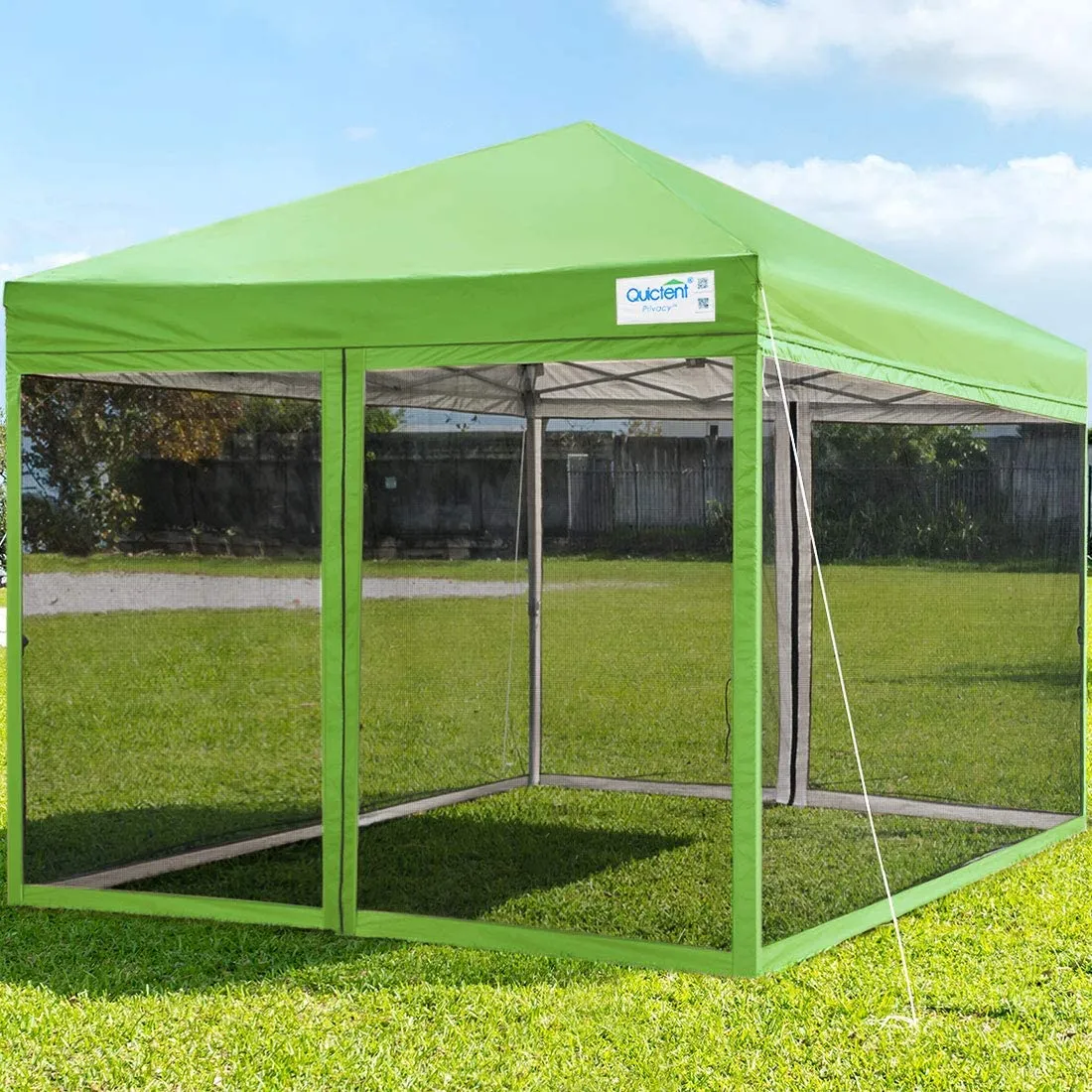 Quictent 8' x 8' Pop Up Canopy With Mesh Netting-Green