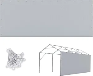 Quictent Carport Replacement Tarp Canopy Sidewall with Bungees Balls, for 10x20 ft or 12x20 ft Garage Party Tent Shelter - Gray, One Sidewll Panel Only