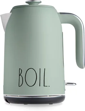 Rae Dunn Electric Water Kettle - Stainless Steel Coffee Maker, 1.7 Liter Tea Kettle, Electric Hot Water Kettle with Automatic Shut Off Boil-Dry Protection, 1500 Watt Boiling Power (Sage)