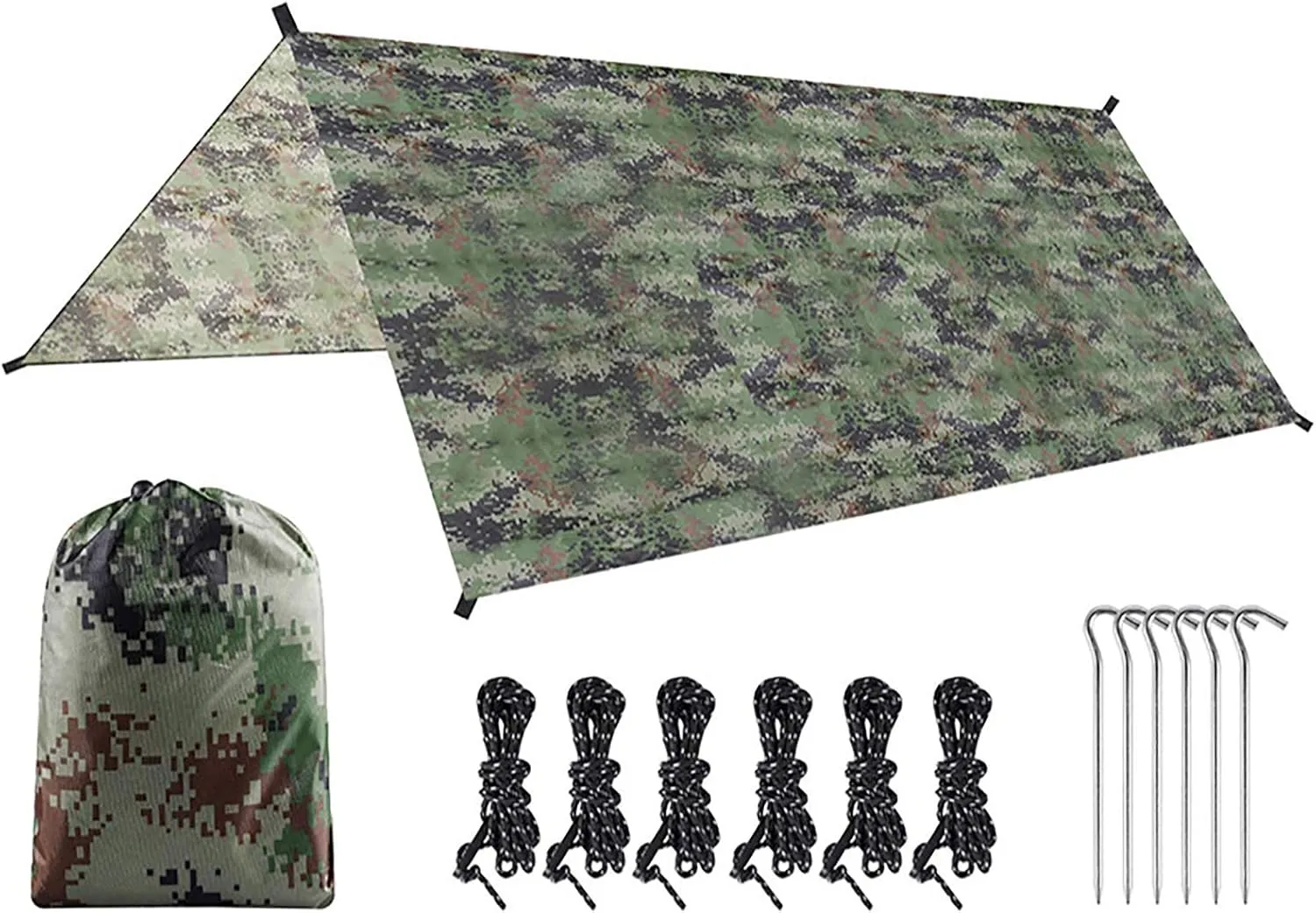 Rain Fly Tent Tarp, Picnic Mat Camping Tarp Tent Hammock Tarp, 3-4 People Ultra-Light Awning Anti-Sun, for Hiking Beach, Backpacking and Outdoor Adventure