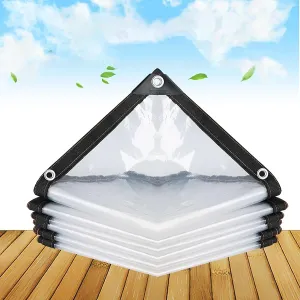 Rainproof, Wind-Proof Transparent Waterproof Tarpaulin,with Grommets Rope,Clear-Waterproof-Tarps-Outdoor,for Patio Enclosure, Camping, Outdoor Tent Cover ﻿(20x26 ft(6x8m))