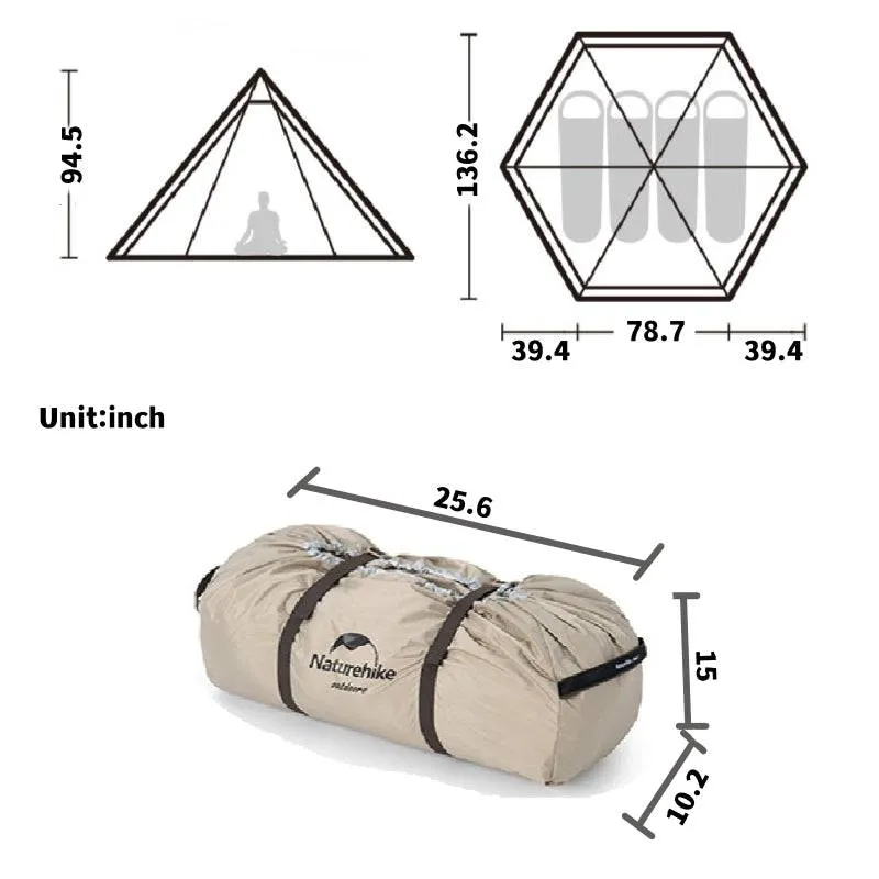Ranch 4 People Pyramid Luxury Camping Tent