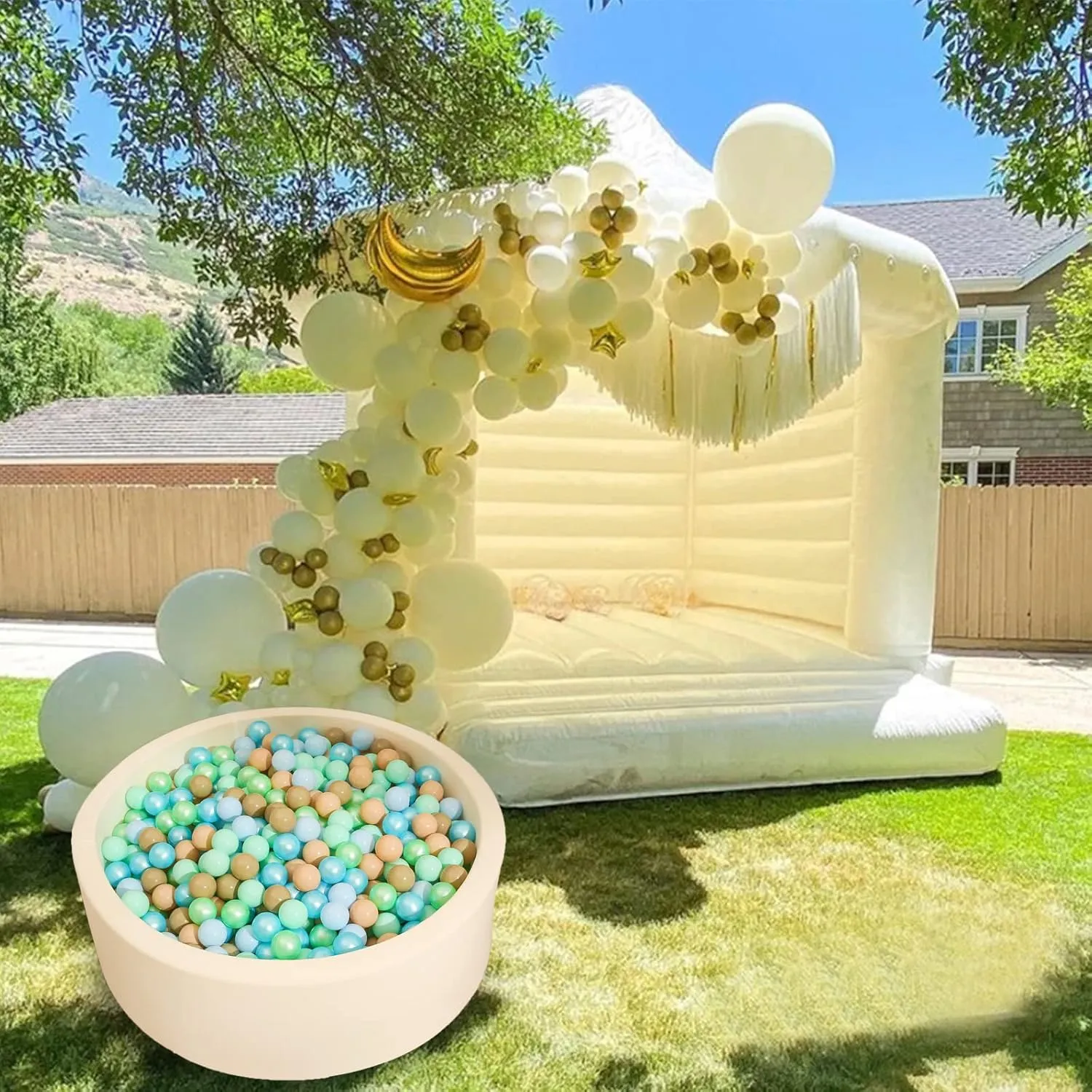 Realhaha Ball Pit Balls 100 Play Balls Plastic Balls for Baby Girls Toddlers Kids Play Tent Pool Playhouse Playpen Party Decoration 2.2 2.36 2.75 Inch