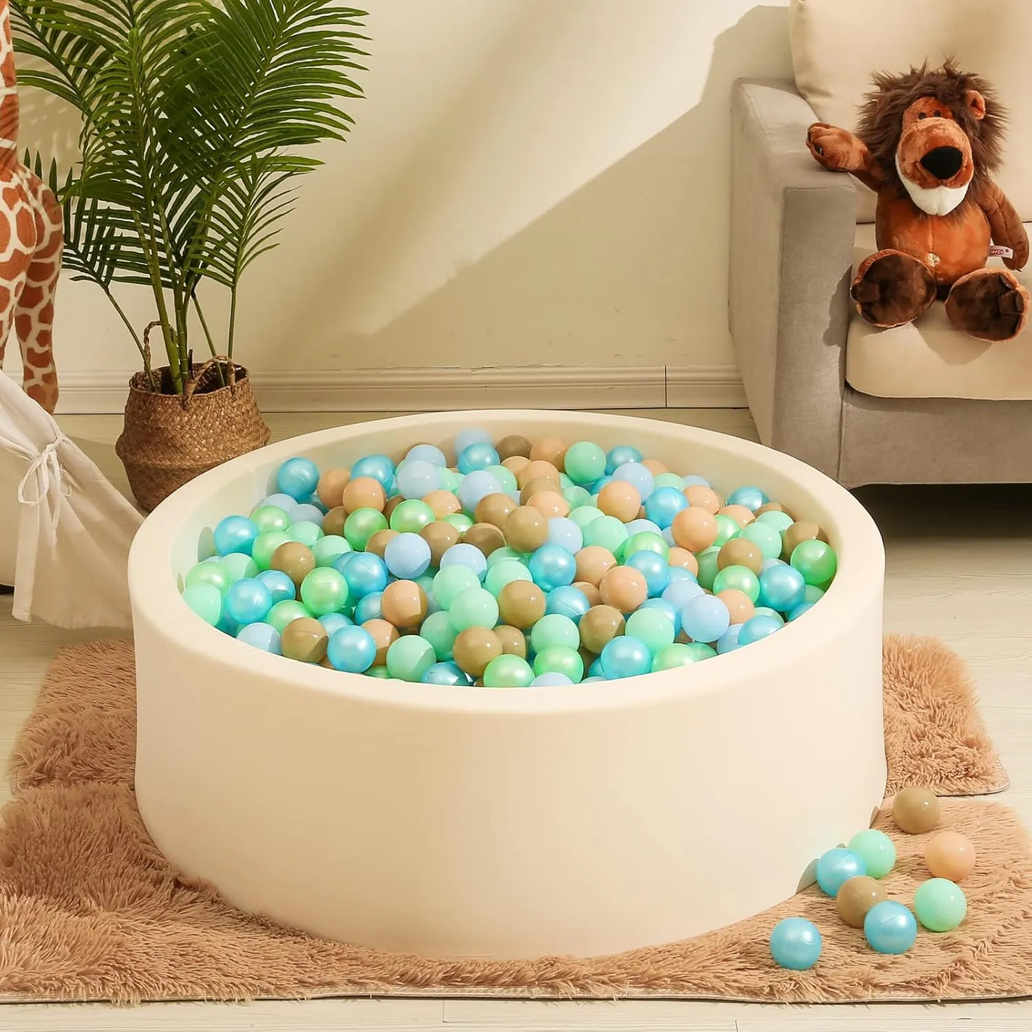 Realhaha Ball Pit Balls 100 Play Balls Plastic Balls for Baby Girls Toddlers Kids Play Tent Pool Playhouse Playpen Party Decoration 2.2 2.36 2.75 Inch