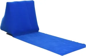 Recliner Inflatable Beach Lounger Foldable Soft Inflatable Beach Mat Festival Camping Leisure Lounger Back Pillow Cushion Chair Fit for Seat Air Portable (Color : Blue)