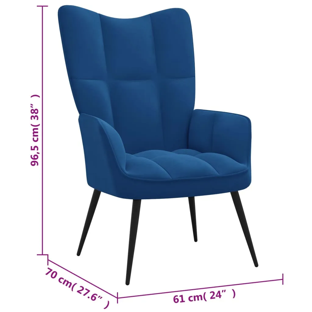 Relaxing Chair Blue Velvet