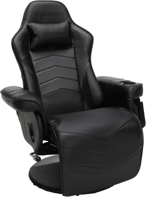 RESPAWN 900 Gaming Chair with Footrest Recliner Racing Style High Back PC Computer Desk Office Chair - 360 Swivel, Comfortable Headrest Pillow, Padded Armrests, Cup Holders, Controller Pocket - Black