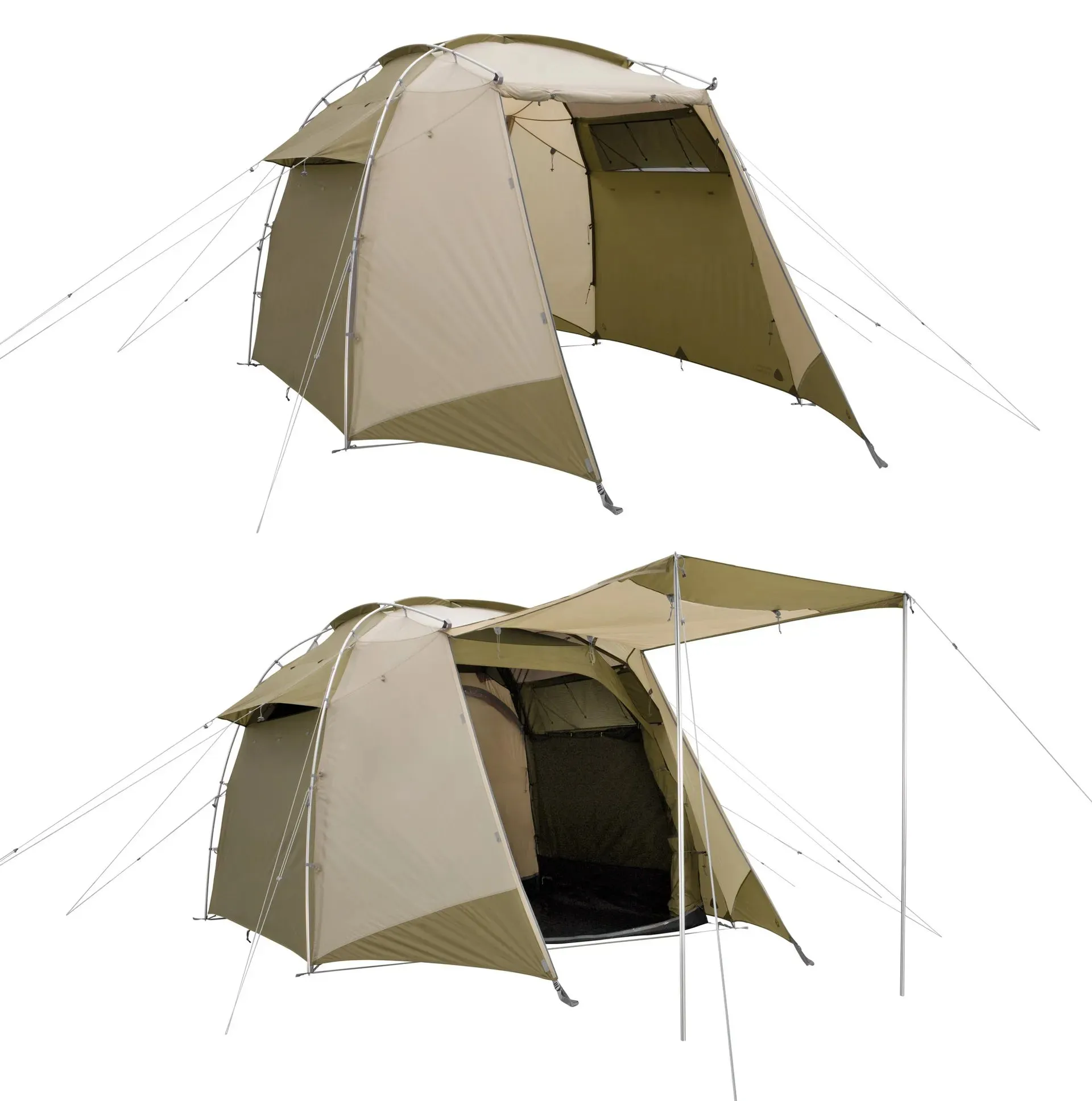 Robens Cobra Stone 5 Tent, 5 Person Tent - Beige/Green (A199316)
