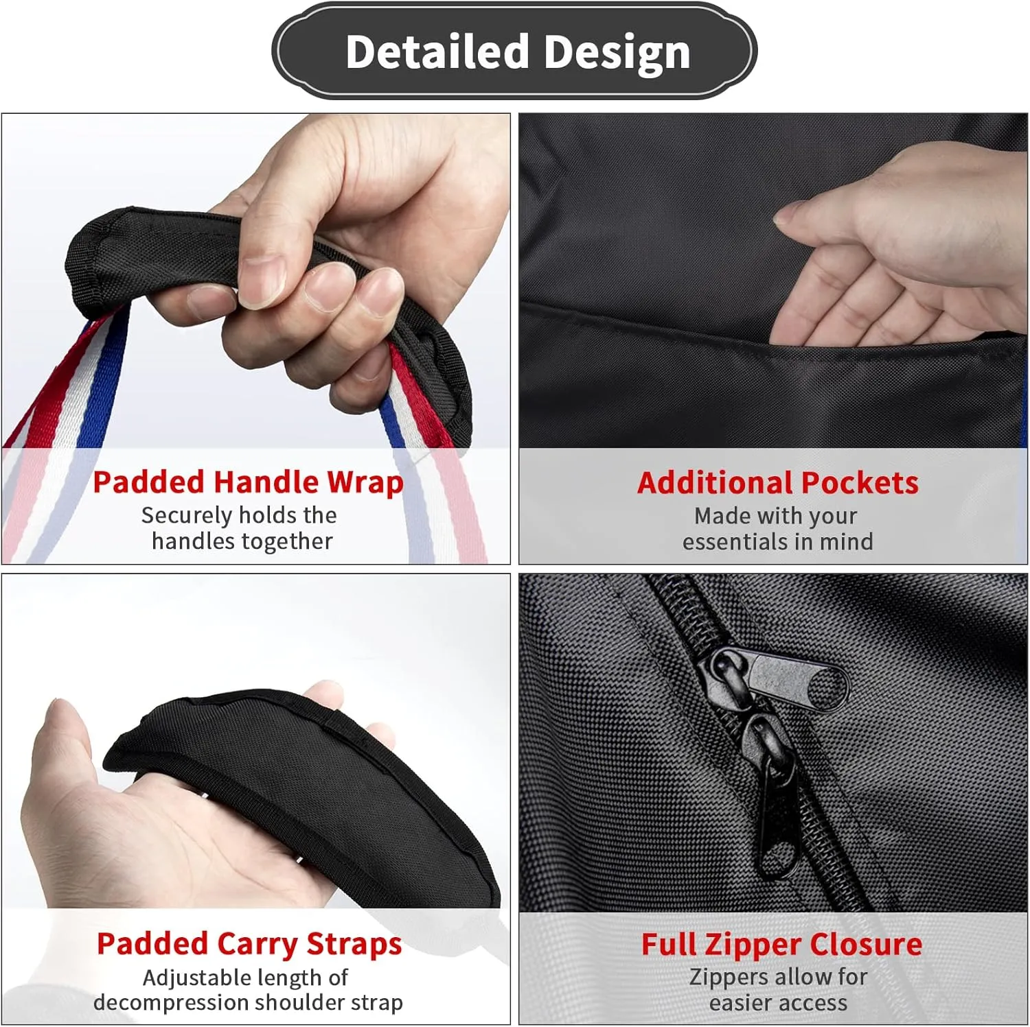 Rollator Travel Bag - Waterproof Wheelchair Bag for Folding Walker, Compact Wheelchair Transport Chair Portable Carry Case Cover for Car & Airplane TSA Traveling (45" Lx15 Wx39 H)