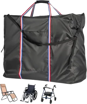 Rollator Travel Bag - Waterproof Wheelchair Bag for Folding Walker, Compact Wheelchair Transport Chair Portable Carry Case Cover for Car & Airplane TSA Traveling (45" Lx15 Wx39 H)