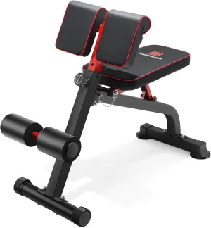 Roman Chair Back Extension Bench for Glute, Hamstring and Lower Back, Hyperextension Bench, Adjustable & Foldable Weight Bench for Home Gym Strength Training