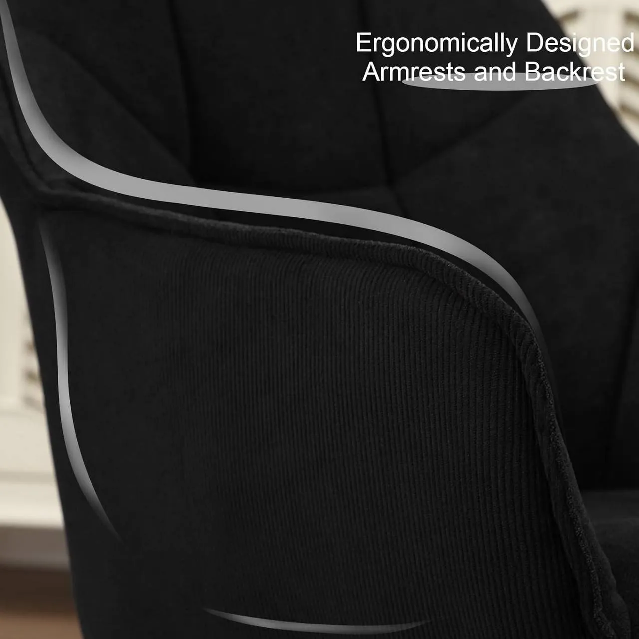 Rootz Dining Chair Set - Swivel Chair - Padded Armchair - Ergonomic Design - 58cm x 86cm x 63.5cm - Dark Gray - Black - 150kg Capacity