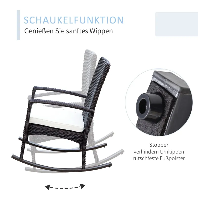 Rootz Rocking Chair Garden Chair - Outdoor Chair - Patio Chair - Ultimate Comfort - High Stability - Durable Material - 66cm x 88cm x 98cm
