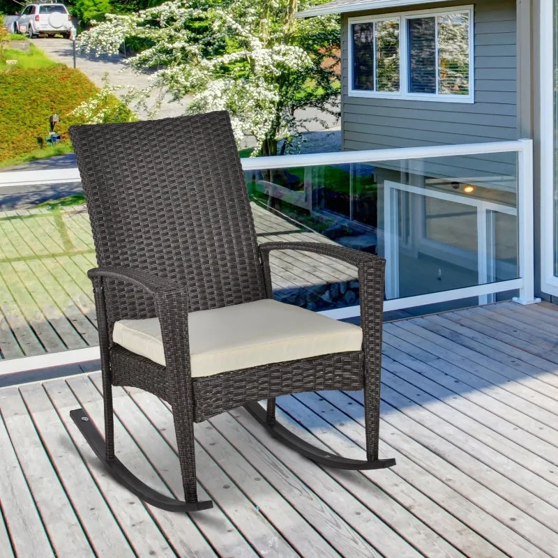 Rootz Rocking Chair Garden Chair - Outdoor Chair - Patio Chair - Ultimate Comfort - High Stability - Durable Material - 66cm x 88cm x 98cm
