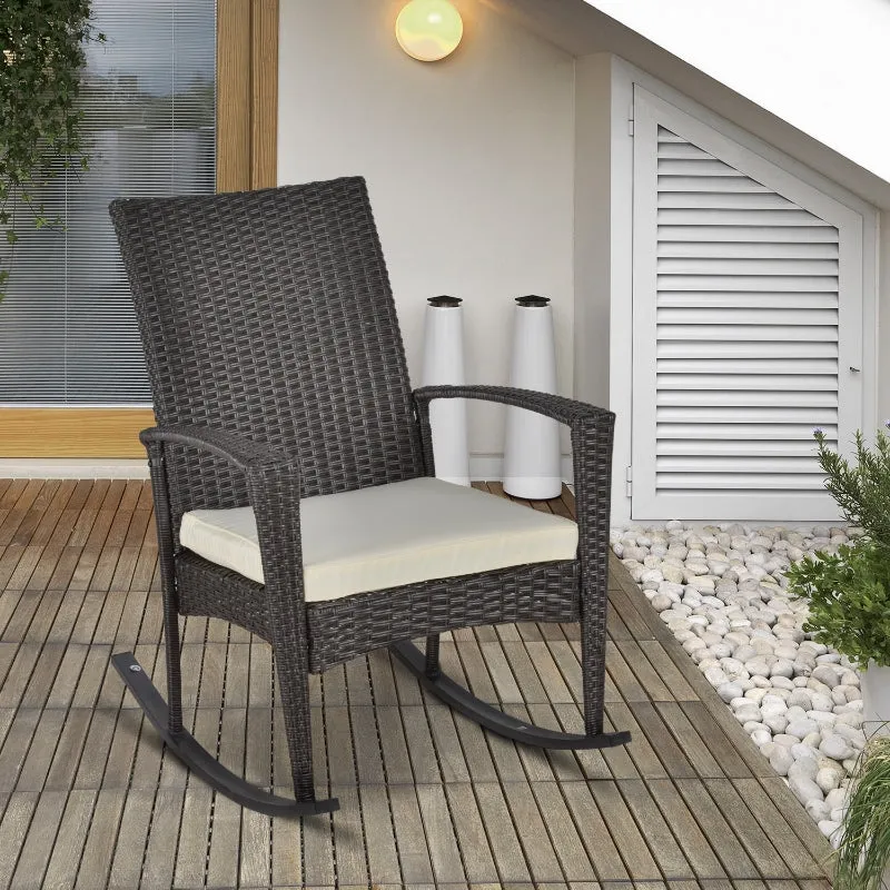 Rootz Rocking Chair Garden Chair - Outdoor Chair - Patio Chair - Ultimate Comfort - High Stability - Durable Material - 66cm x 88cm x 98cm