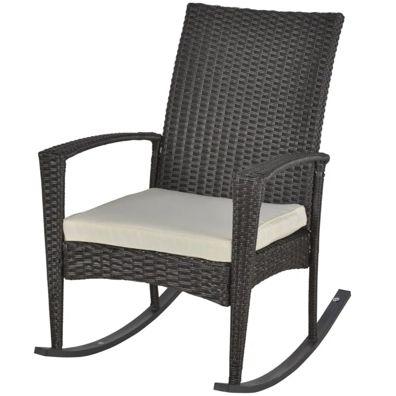 Rootz Rocking Chair Garden Chair - Outdoor Chair - Patio Chair - Ultimate Comfort - High Stability - Durable Material - 66cm x 88cm x 98cm