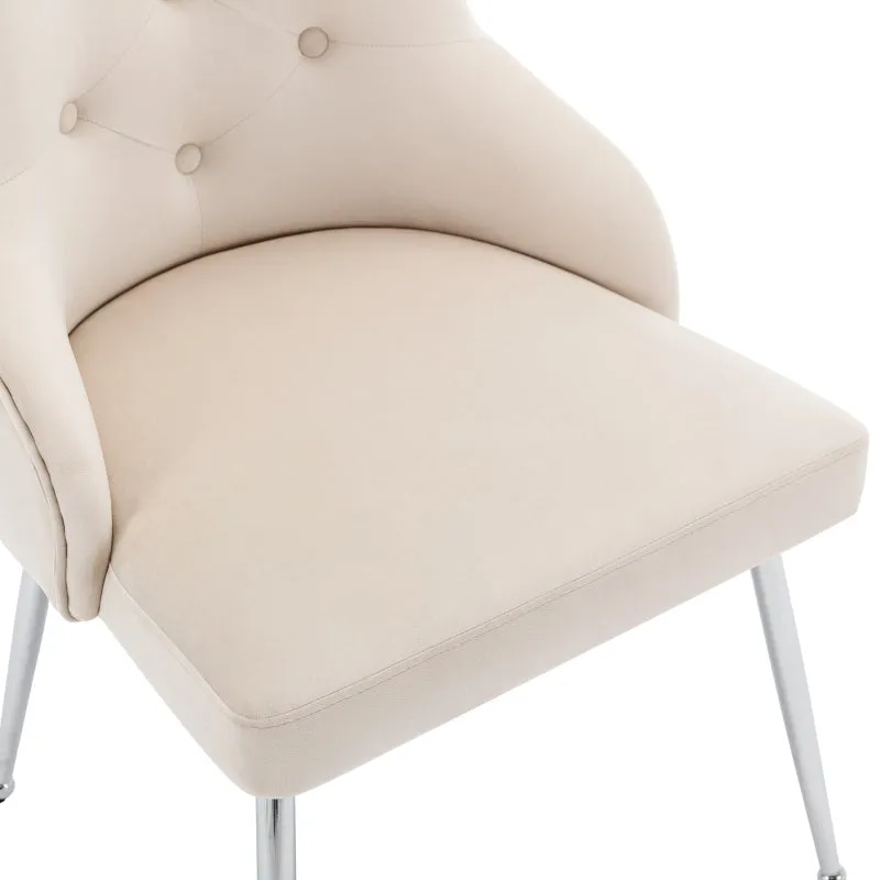Rootz Velvet Dining Chair - Modern Seating - Upholstered Chair - High Comfort - 54.5L x 58.5W x 87.5H cm
