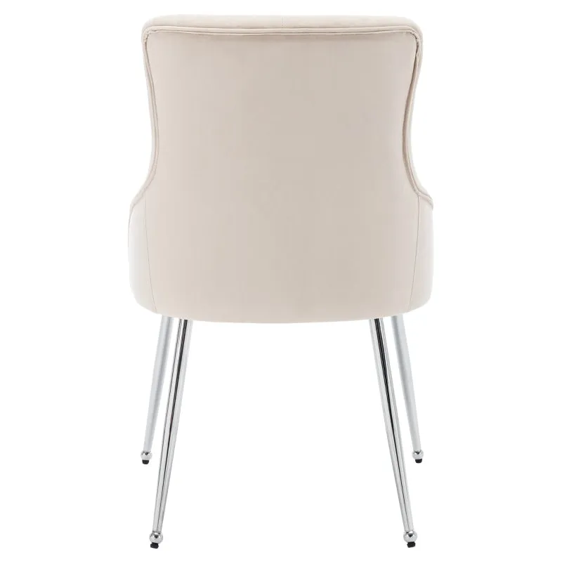 Rootz Velvet Dining Chair - Modern Seating - Upholstered Chair - High Comfort - 54.5L x 58.5W x 87.5H cm