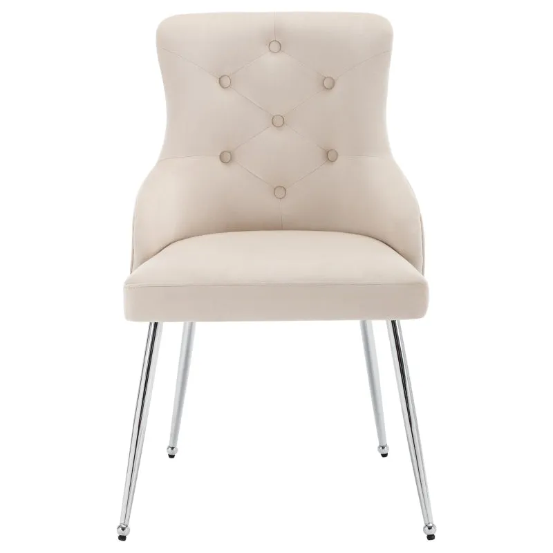 Rootz Velvet Dining Chair - Modern Seating - Upholstered Chair - High Comfort - 54.5L x 58.5W x 87.5H cm