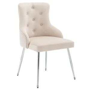 Rootz Velvet Dining Chair - Modern Seating - Upholstered Chair - High Comfort - 54.5L x 58.5W x 87.5H cm