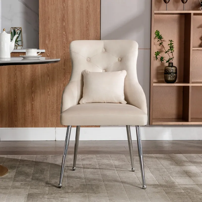 Rootz Velvet Dining Chair - Modern Seating - Upholstered Chair - High Comfort - 54.5L x 58.5W x 87.5H cm