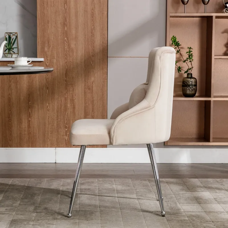 Rootz Velvet Dining Chair - Modern Seating - Upholstered Chair - High Comfort - 54.5L x 58.5W x 87.5H cm
