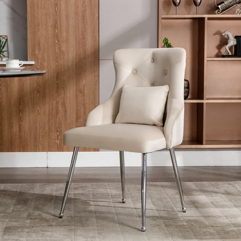 Rootz Velvet Dining Chair - Modern Seating - Upholstered Chair - High Comfort - 54.5L x 58.5W x 87.5H cm