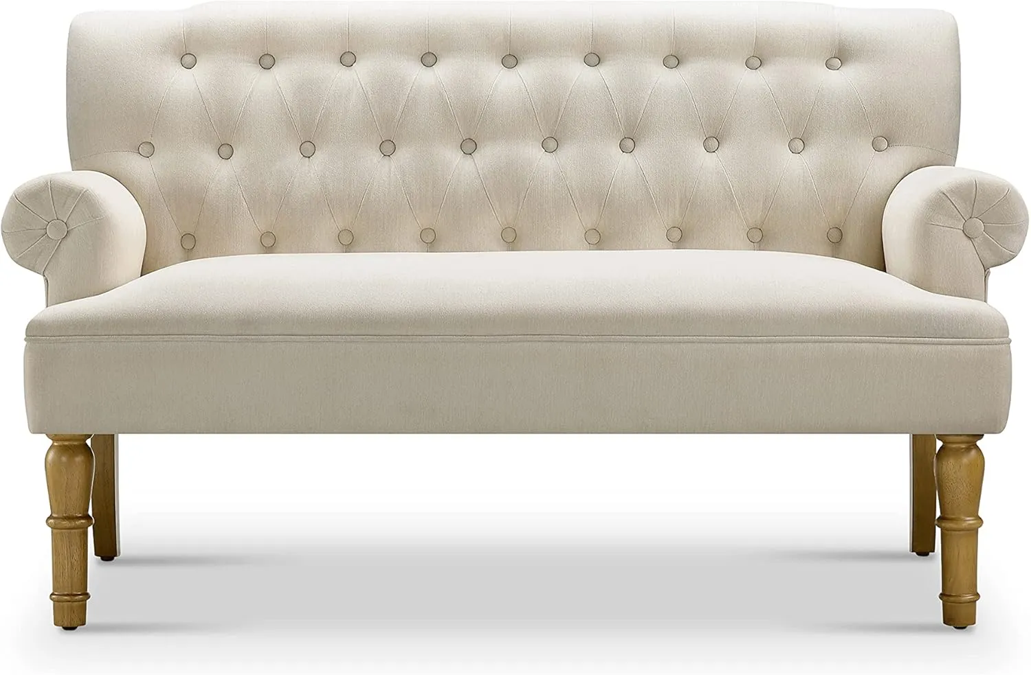 Rosevera Drennan Loveseat - Velvet, Warm Beige - Sofa in a Box - Settee for Living Room - Long Couch