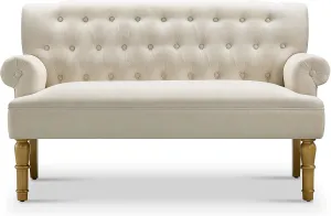 Rosevera Drennan Loveseat - Velvet, Warm Beige - Sofa in a Box - Settee for Living Room - Long Couch
