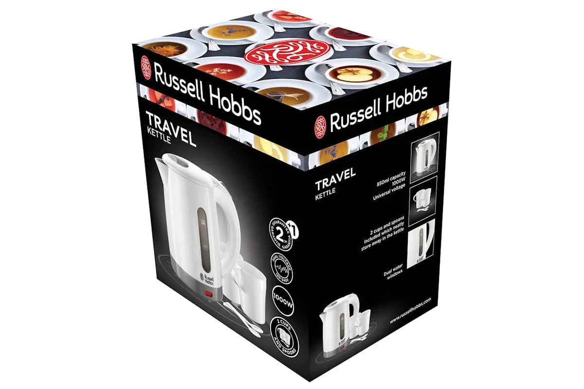 Russell Hobbs 0.85L Compact Travel Kettle | 23840 | White
