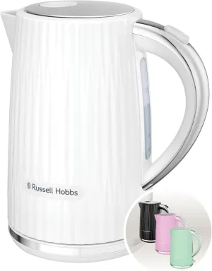 Russell Hobbs Eden 27360-70 Kettle (for Hot Water, Tea or Coffee, 1.7 L, Lid Opening at the Press of a Button, Removable Limescale Filter, Illuminated Switch, with