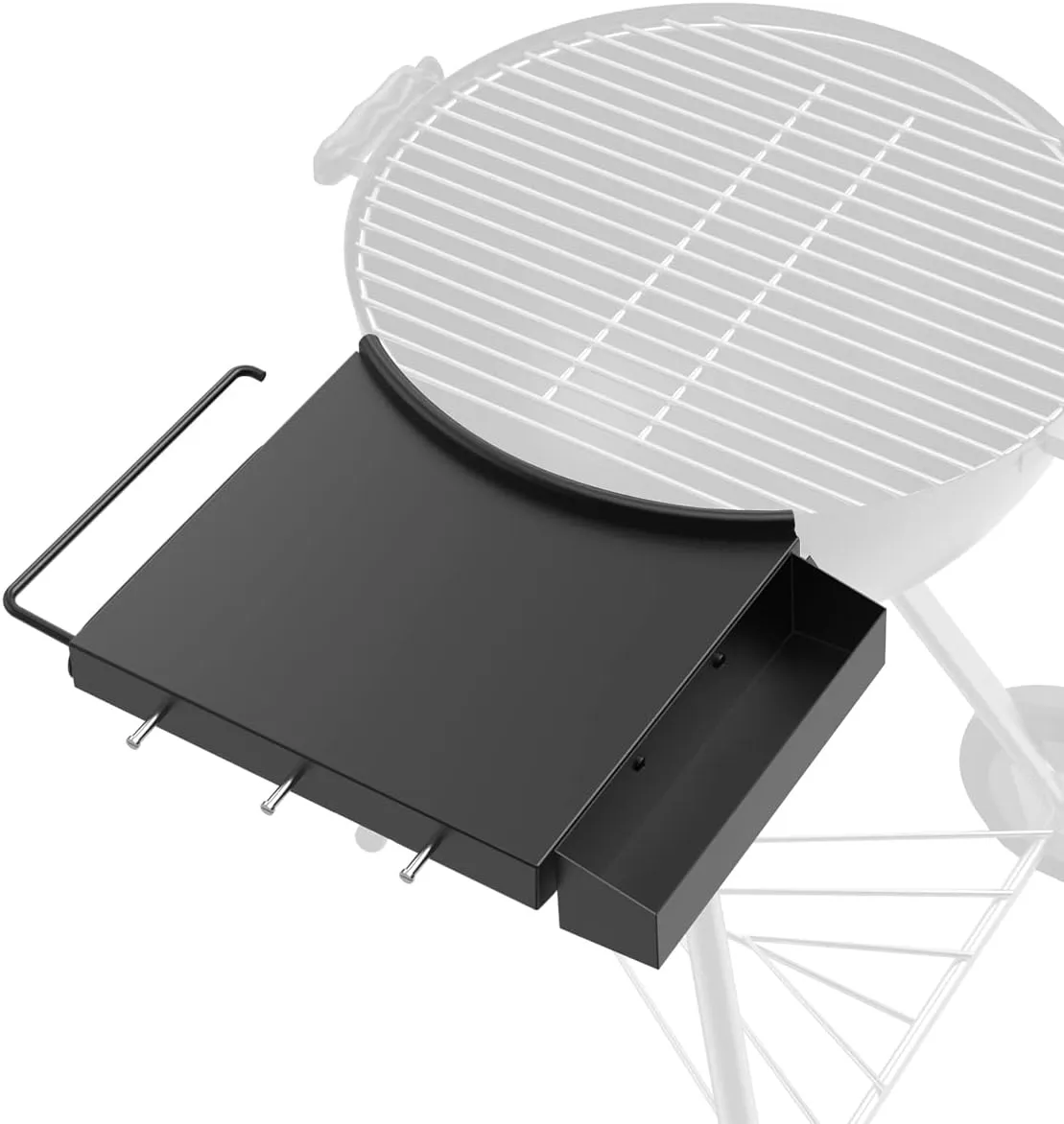 SafBbcue Charcoal Grill Table Shelf Compatible with Weber 22" Charcoal Kettle Grills, 22" Master Touch & Original Kettle Charcoal Grill Side Shelf BBQ Fold Table