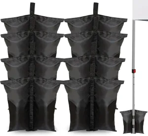 SANWAY Sand Bags for Canopy Weights 448 LBS Gazebo Tent Sand Bags, 8 pcs-Pack (Black)