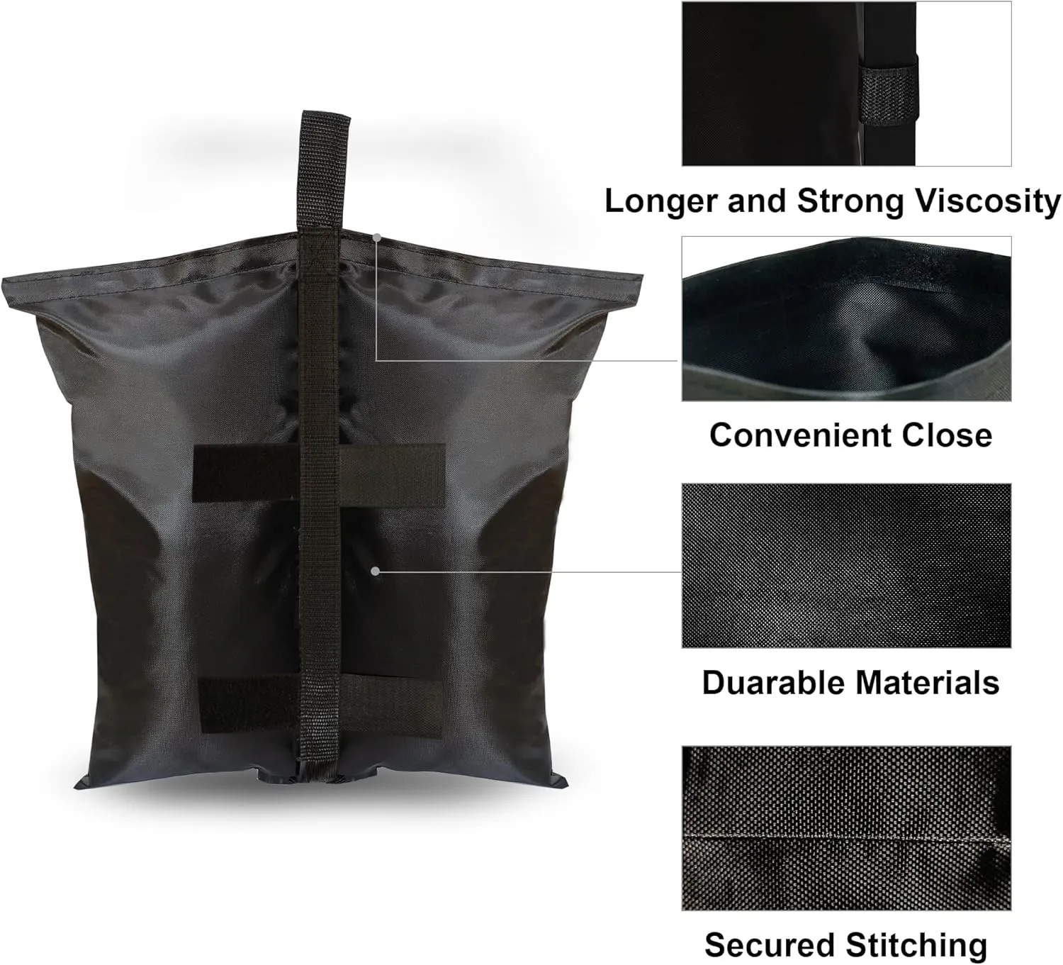 SANWAY Sand Bags for Canopy Weights 448 LBS Gazebo Tent Sand Bags, 8 pcs-Pack (Black)