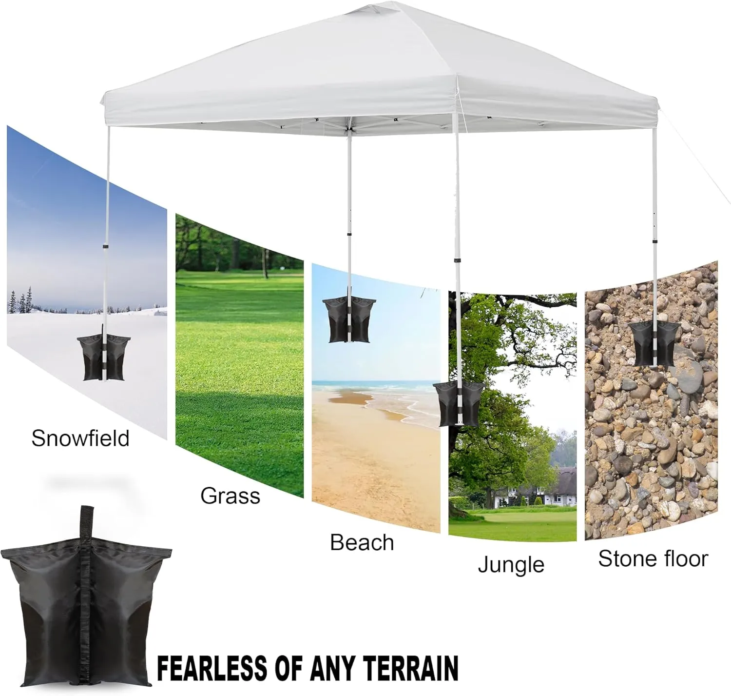 SANWAY Sand Bags for Canopy Weights 448 LBS Gazebo Tent Sand Bags, 8 pcs-Pack (Black)