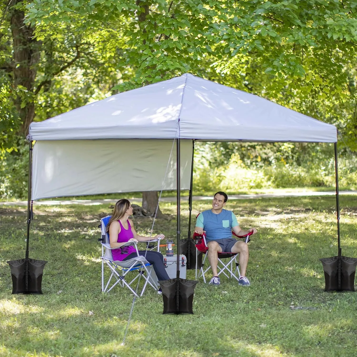 SANWAY Sand Bags for Canopy Weights 448 LBS Gazebo Tent Sand Bags, 8 pcs-Pack (Black)