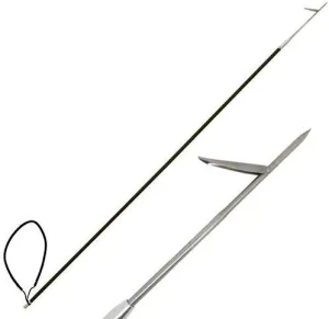 Scuba-Choice Carbon Fiber 5' One Piece Spearfishing Pole Spear w/Single Barb Flopper, Black
