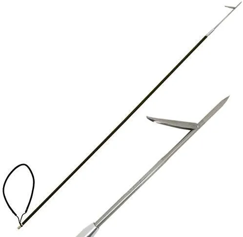 Scuba-Choice Carbon Fiber 5' One Piece Spearfishing Pole Spear w/Single Barb Flopper, Black