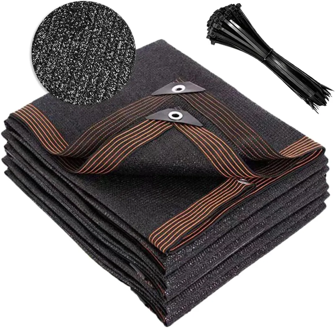 Shade Cloth with Grommets 20x20ft, 70% Sunblock Mesh Tarp & Outdoor Shades for Patio Garden, Sun Shades Outdoor Cover, Plant Covers Freeze Protection for Greenhouse, Kennel, Lawn, Pergola - Black