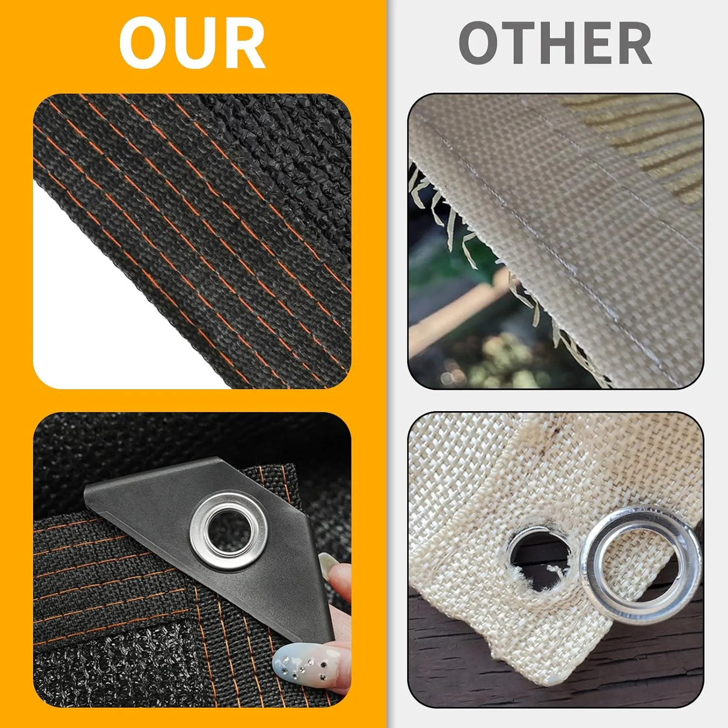 Shade Cloth with Grommets 20x20ft, 70% Sunblock Mesh Tarp & Outdoor Shades for Patio Garden, Sun Shades Outdoor Cover, Plant Covers Freeze Protection for Greenhouse, Kennel, Lawn, Pergola - Black