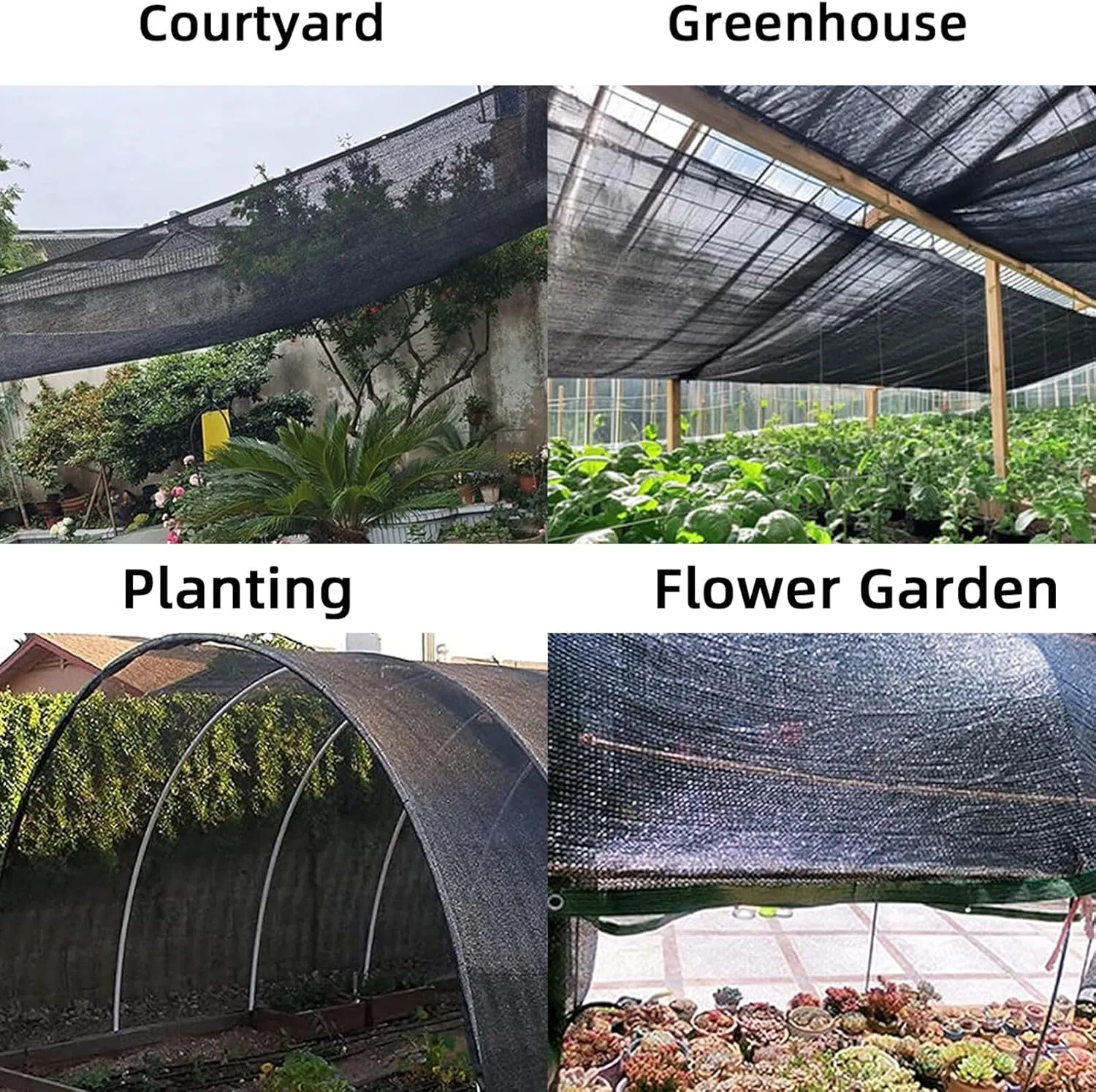 Shade Cloth with Grommets 20x20ft, 70% Sunblock Mesh Tarp & Outdoor Shades for Patio Garden, Sun Shades Outdoor Cover, Plant Covers Freeze Protection for Greenhouse, Kennel, Lawn, Pergola - Black