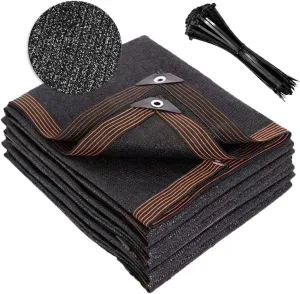 Shade Cloth with Grommets 20x20ft, 70% Sunblock Mesh Tarp & Outdoor Shades for Patio Garden, Sun Shades Outdoor Cover, Plant Covers Freeze Protection for Greenhouse, Kennel, Lawn, Pergola - Black