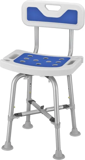 Shower Chair for Seniros Elderly Handicap Disabled Bariatric Adults or Women with Back, Bench Seat for Inside Shower stall and Bathroom Bath Tub Seats Adjustable Small Stool Heavy Duty 500 lbs Chairs