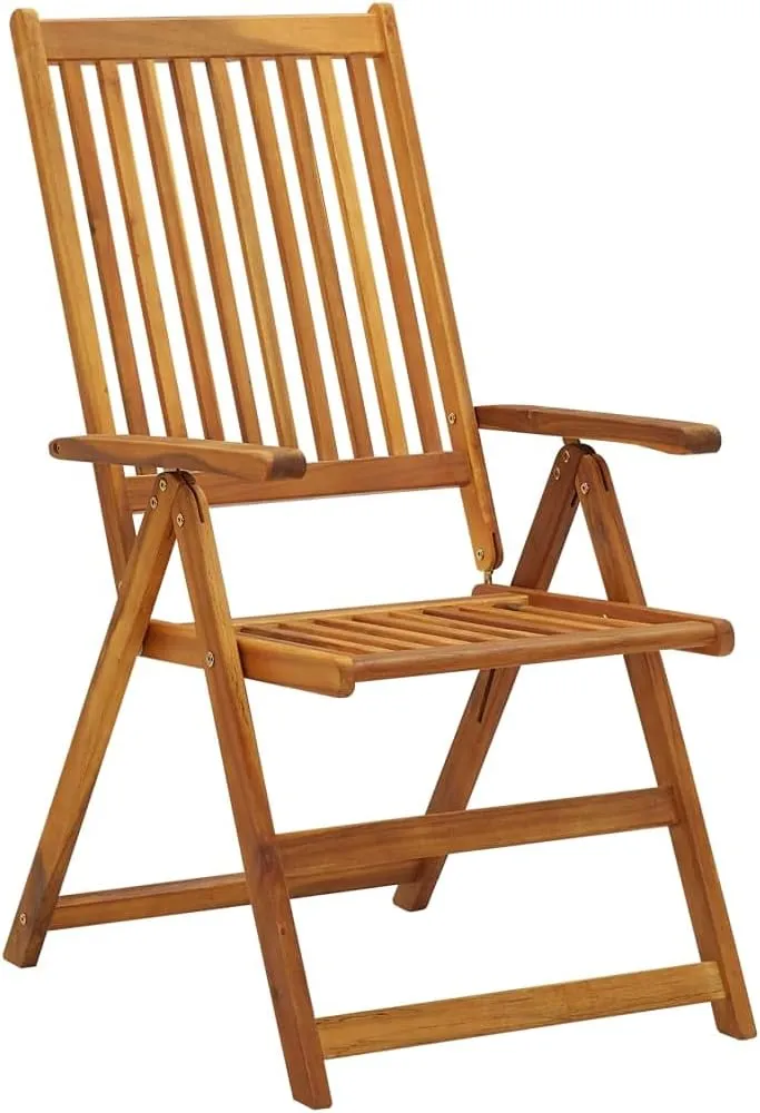Sillas De Patio Camping Chairs Patio Chairs Lounge Chair - Folding Patio Chairs with Cushions 8 pcs Solid Acacia Wood for Outside Garden Park Beaches