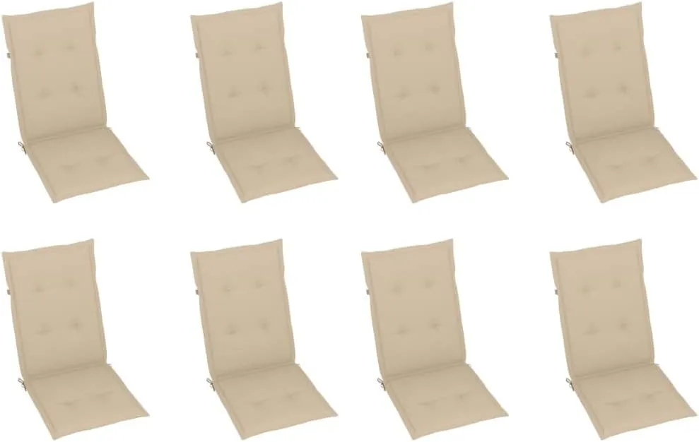 Sillas De Patio Camping Chairs Patio Chairs Lounge Chair - Folding Patio Chairs with Cushions 8 pcs Solid Acacia Wood for Outside Garden Park Beaches
